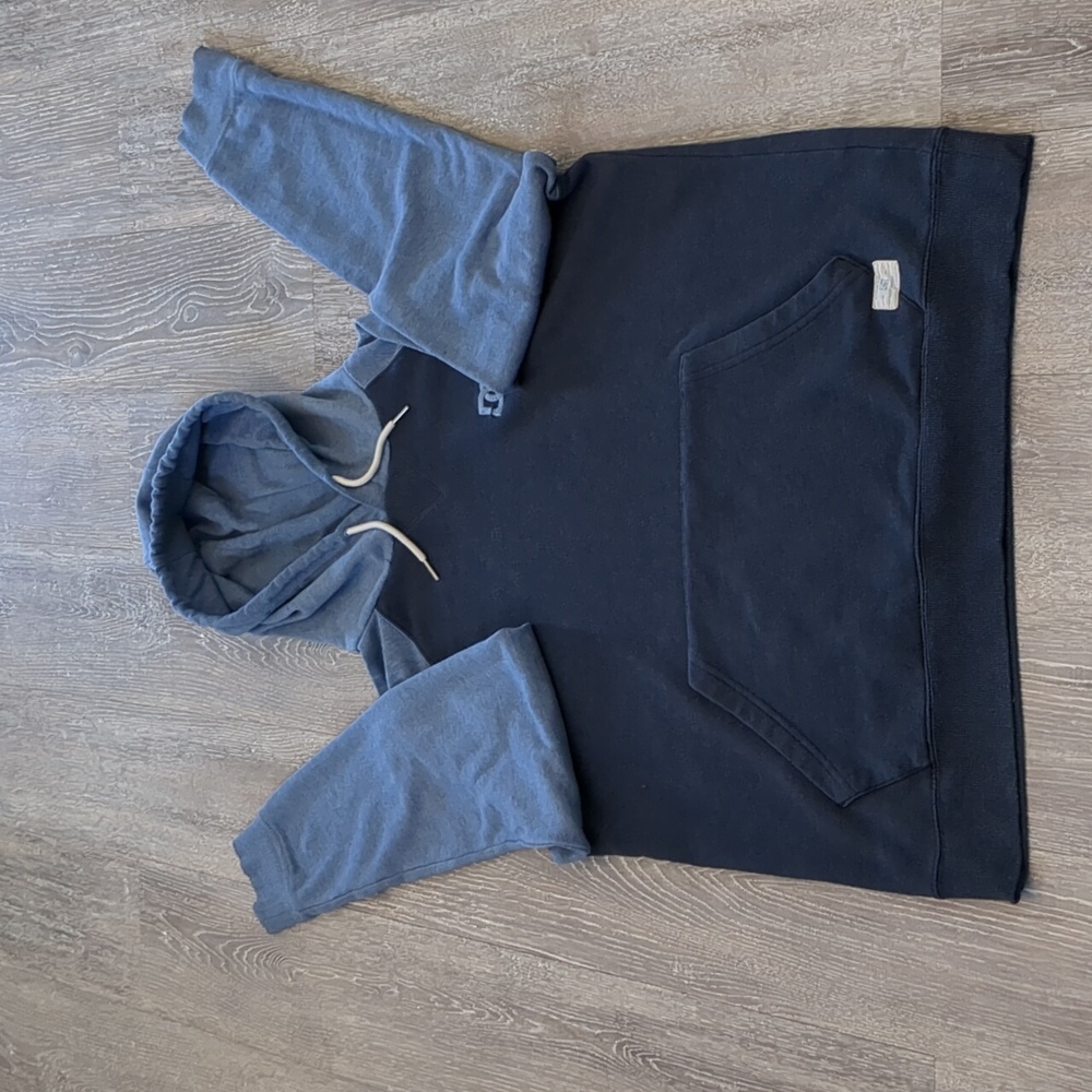 DC Hoodie Men's Blue  Mens Large Skater 90s Long Sleeve Colour Block